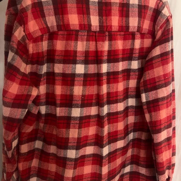Aerie Oversized flannel red plaid button shirt 90s heavy weight size M - Picture 7 of 7